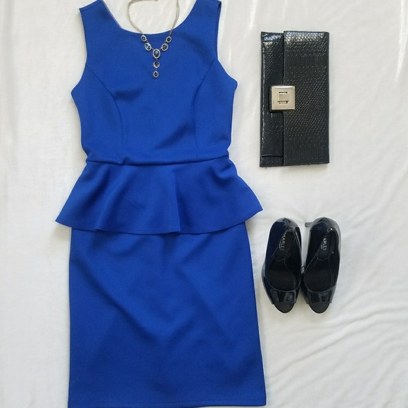cobalt blue peplum dress